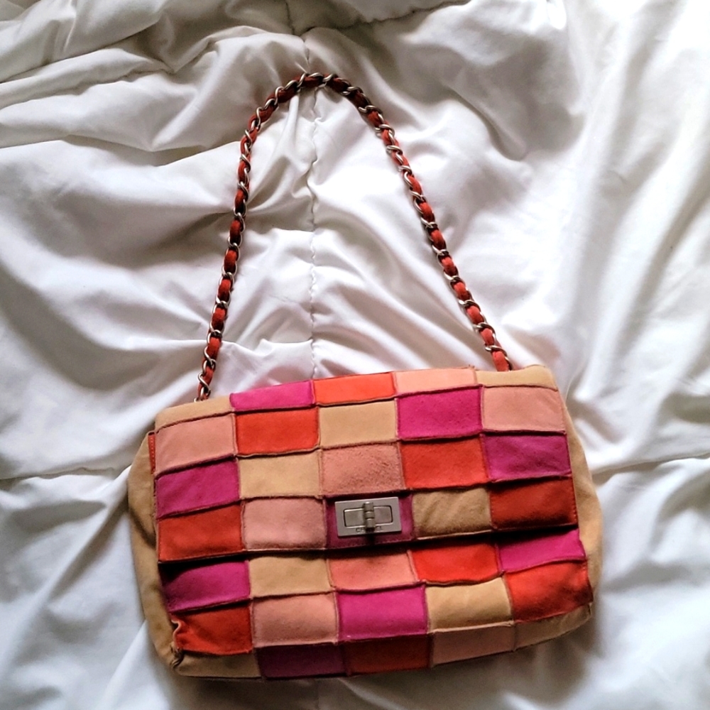 Chanel Multicolor Patchwork Suede Small 2.55 Reis… - image 3